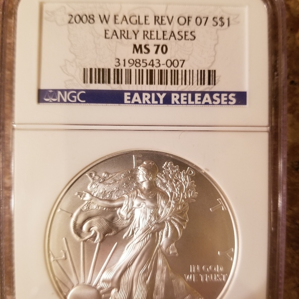 2008-W EARLY RELEASES REVERSE SILVER EAGLE COIN